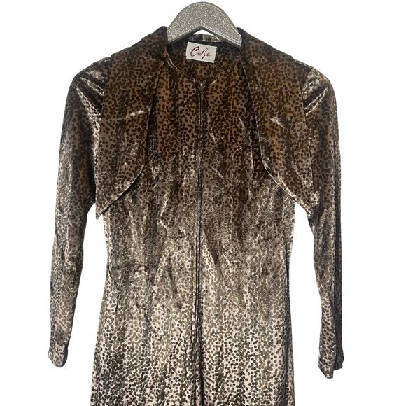 Carlye Vintage Leopard Print Velvet Maxi Dress - Picture 2 of 11